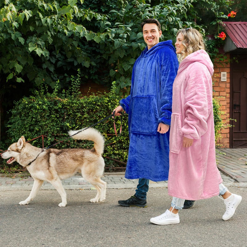 KPBLIS Wearable Blanket Hoodie Gifts for Women Men, Cozy Hoodie Blankets Sweatshirt Christmas Birthday Gifts for Women Mom Wife, Warm Fleece Hooded Blanket with Sleeves for Adults, Blue - Image 5